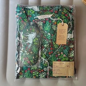 NEW printfresh juniper color Unicorn's Garden pajama set with matching eye mask